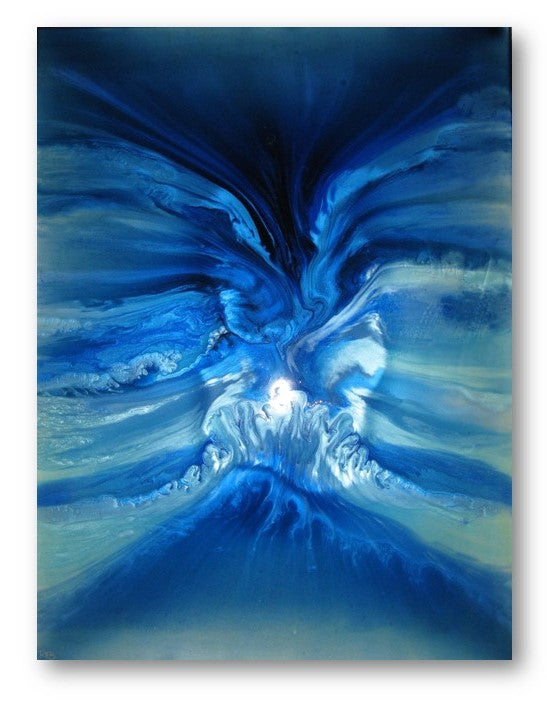 004-"BLUE VOLCANO" DIPTYCH -2 PIECES